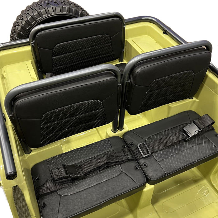 Dessert Fox Legerjeep 4WD 3-Persoons Kinderauto 24V + 2.4G RC (Willys Look) - Trapautodealer