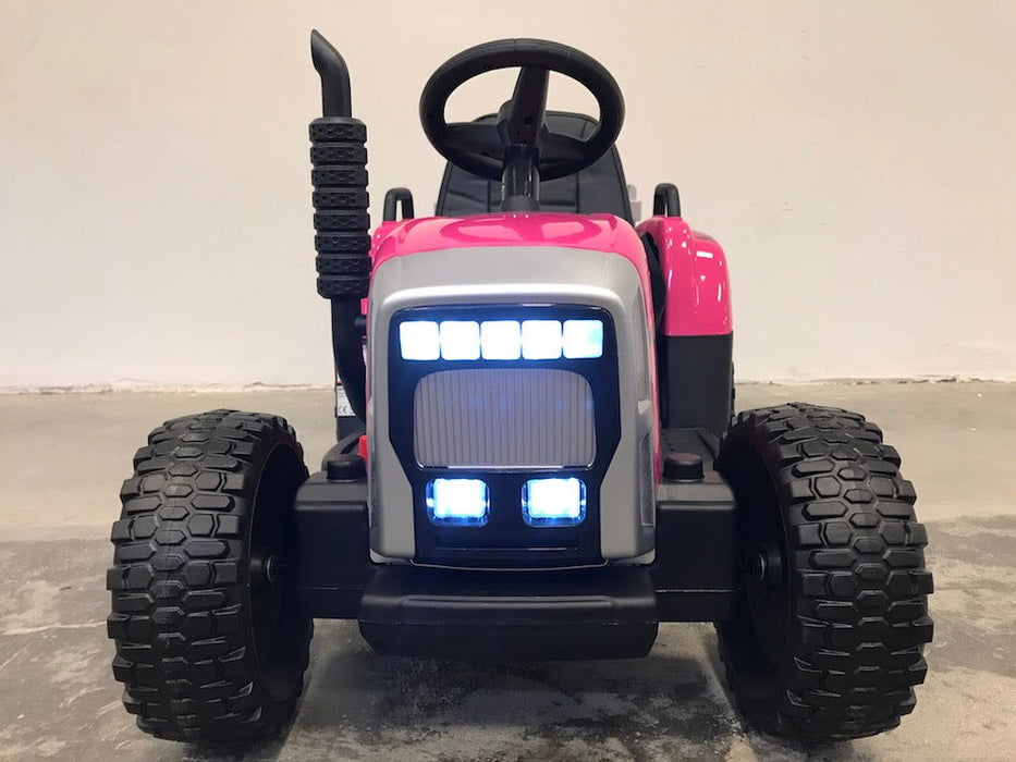 Elektrische Kindertractor 12V Roze + Aanhanger + 2.4G RC - Trapautodealer