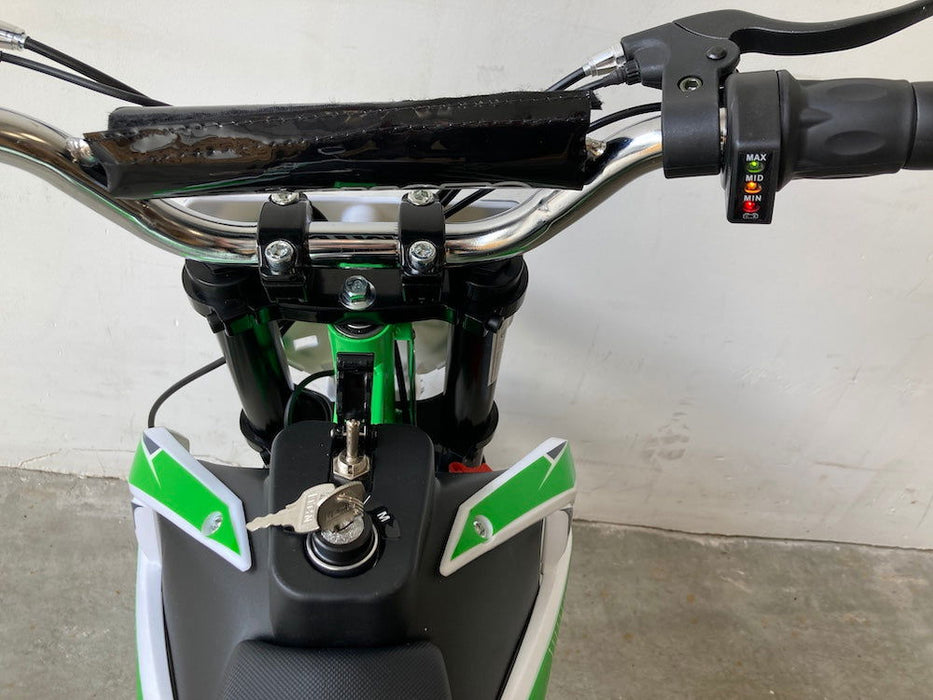 Elektrische Kinder Crossmotor 36V Groen 800W - Off-Road - Trapautodealer