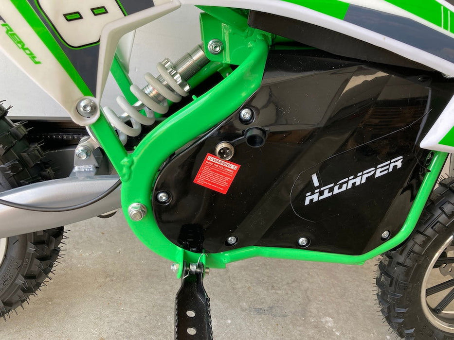 Elektrische Kinder Crossmotor 36V Groen 800W - Off-Road - Trapautodealer