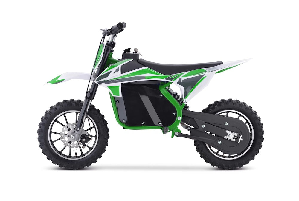Elektrische Kinder Crossmotor 36V Groen 800W - Off-Road - Trapautodealer