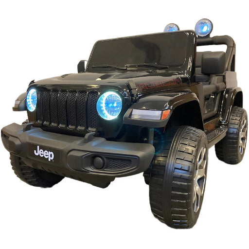 Jeep Wrangler Rubicon Kinderauto 12V 4WD + 2.4G RC (zwart) - Trapautodealer