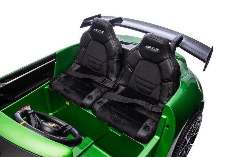 Kinderauto Porsche 911 GT3 24V 4WD MP4 2 persoons (groen) - Trapautodealer