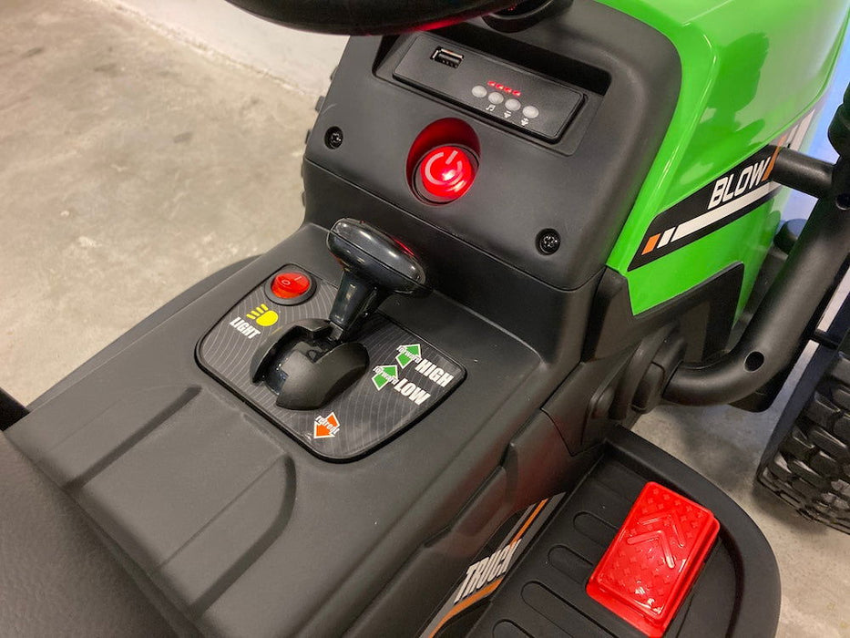 Elektrische Kindertractor 12V Groen + Aanhanger + 2.4G RC - Trapautodealer