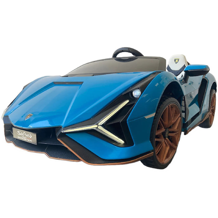 Lamborghini Sian Accuauto 24V 4WD + 2.4G RC 2 persoons (blauw) - Trapautodealer