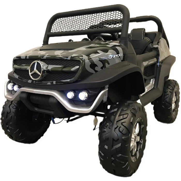 Mercedes Unimog kinderauto 2-Persoons 12V 4WD + 2.4G RC (camouflage) - Trapautodealer