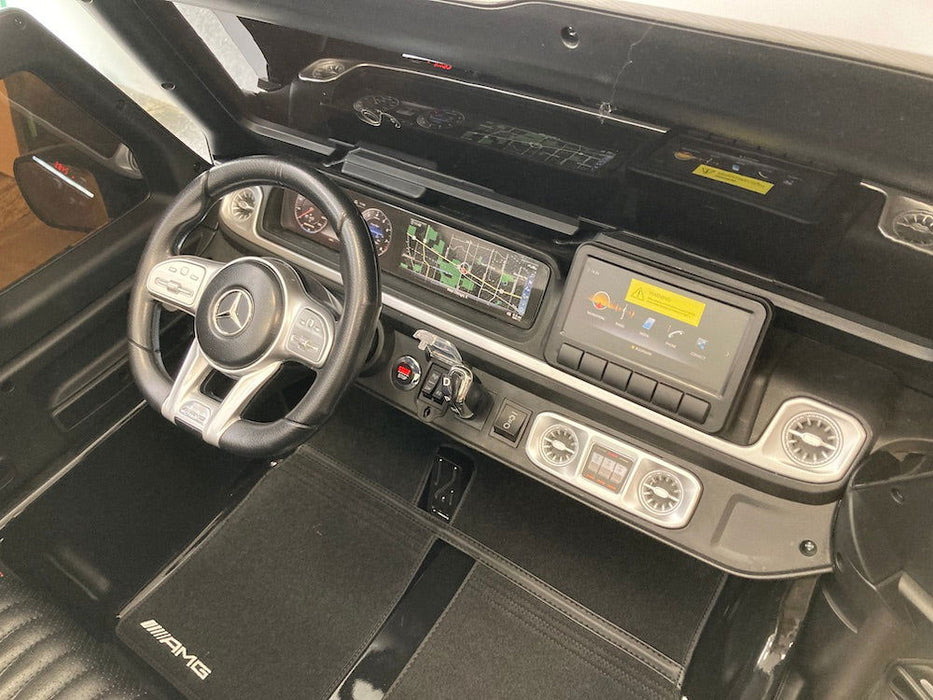 Mercedes G63 XL AMG Deluxe Kinderauto 24V 4WD grijs metallic twee persoons - Trapautodealer