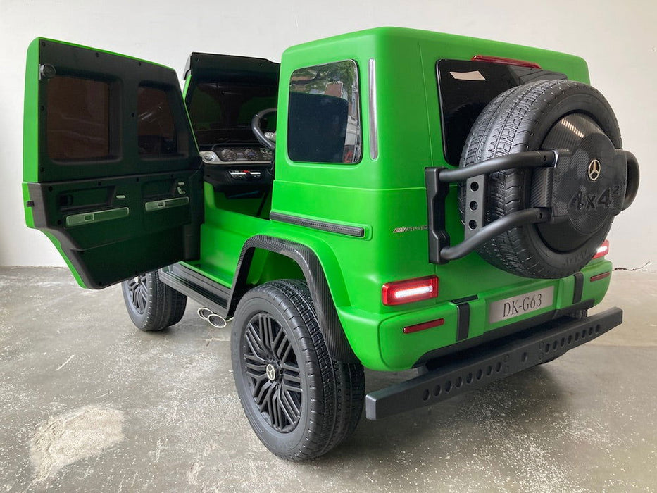 Mercedes G63 XL AMG accu Kinderauto 24V 4WD mat groen twee persoons - Trapautodealer
