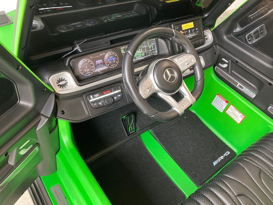 Mercedes G63 XL AMG accu Kinderauto 24V 4WD mat groen twee persoons - Trapautodealer