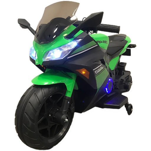 Ninja Kindermotor 12V met handgas (groen) - Trapautodealer