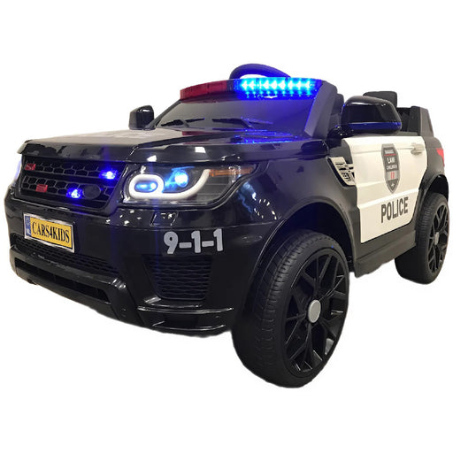 Politie Kinderauto SUV 12V + 2.4G Afstandsbediening (zwart) - Trapautodealer