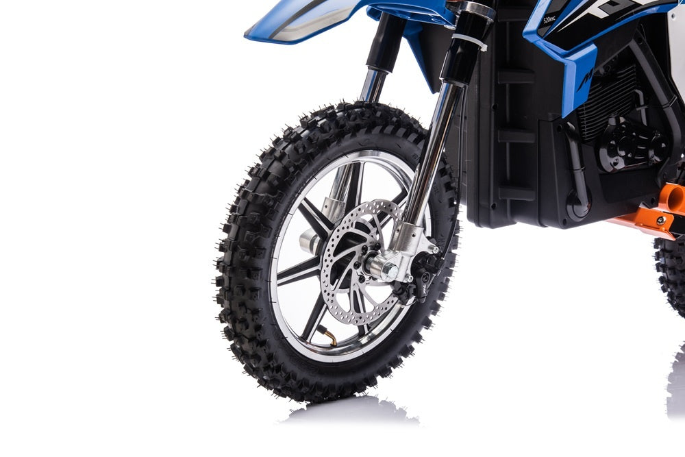 Kinder crossmotor 36V 350 watt (blauw/oranje) - Trapautodealer