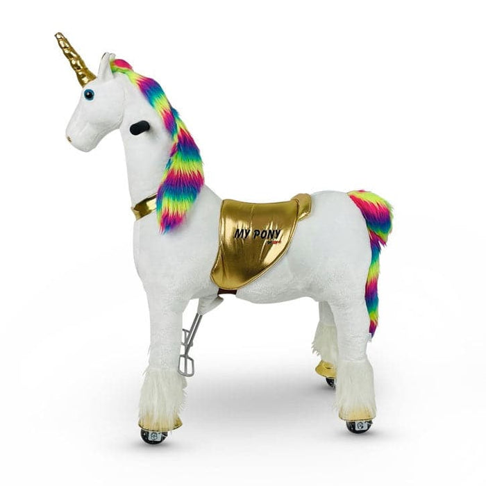 Unicorn Multicolor Gold Speelgoedpaard My Pony (3-6 jaar) (MP2020-S) - Trapautodealer